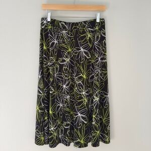 Laura Ashley‎ Green/White Midi Floral Skirt